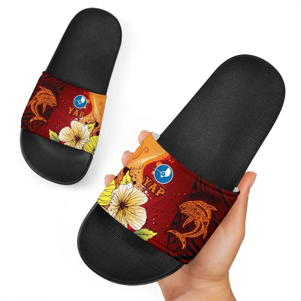 Yap Slide Sandals Tribal Tuna Fish
