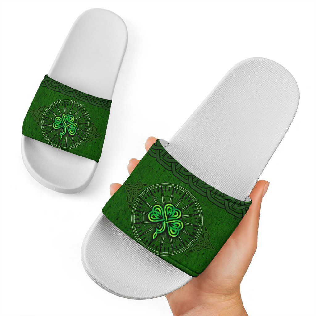 Ireland Celtic Slide Sandals Celtic Compass With Shamrock