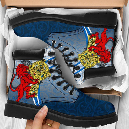 Scotland All Season Boots Scottish Lion With Celtic Cross