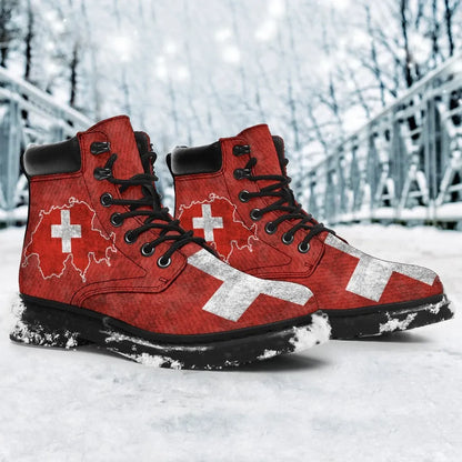 Switzerland All Season Boots Map Flag
