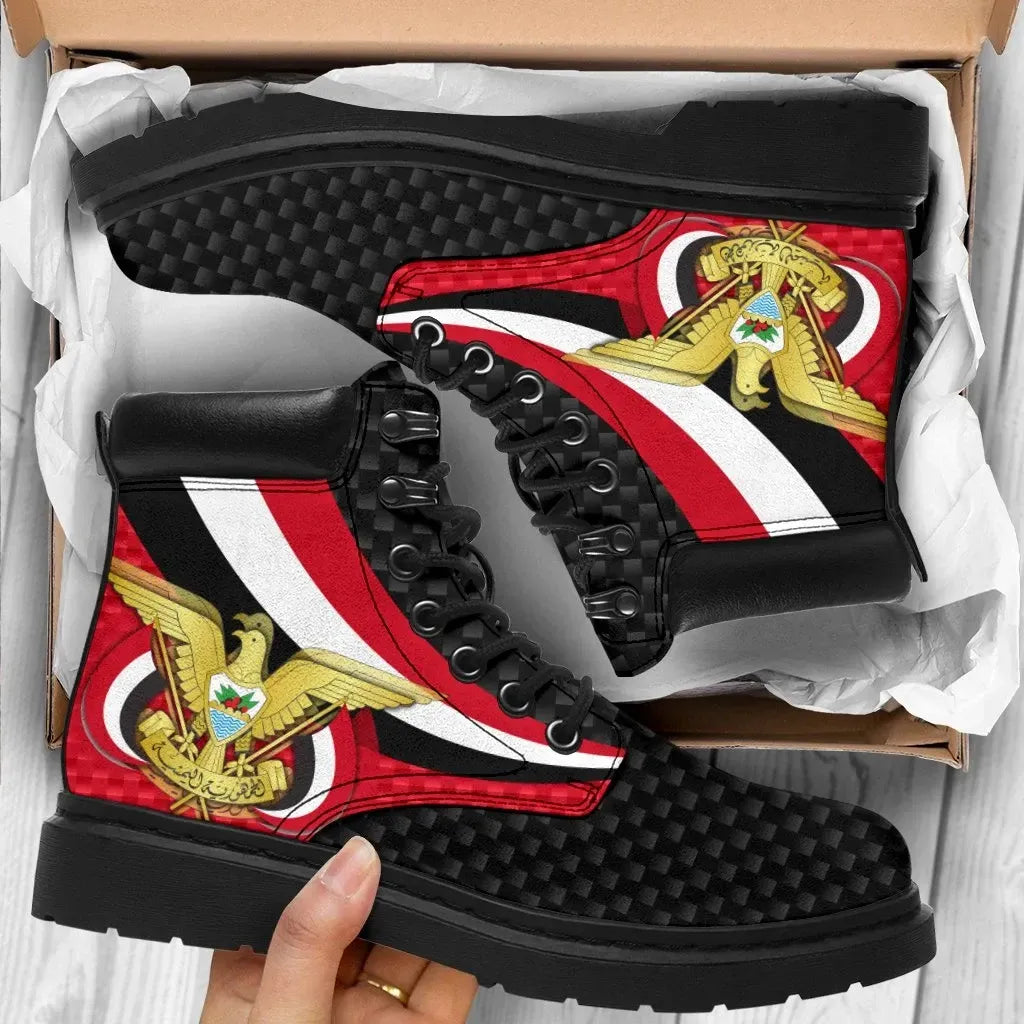 Yemen All Season Boots Yemen Coat Of Arms and Flag Color