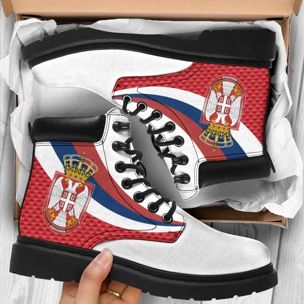Serbia All Season Boots Serbia Flag (Red)