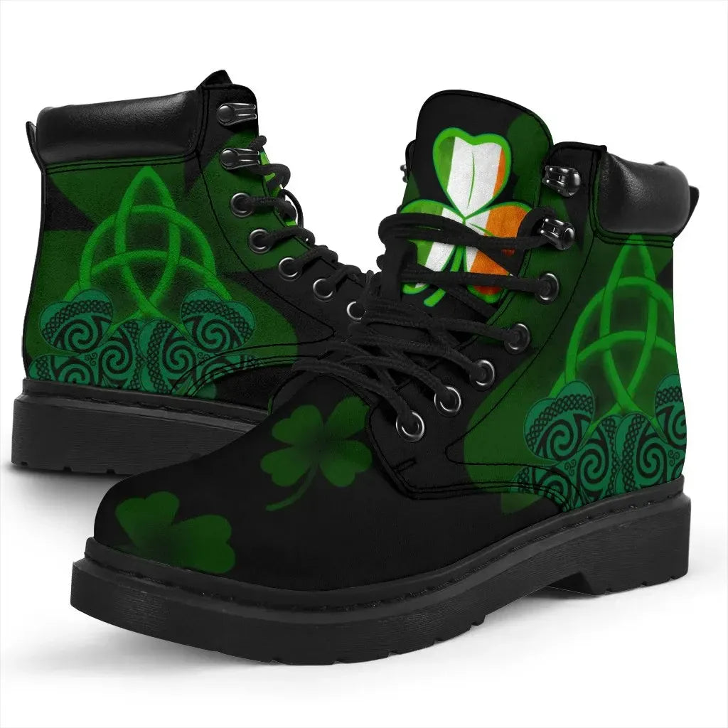 Ireland All Season Boots Celtic Knot And Shamrock Patterns