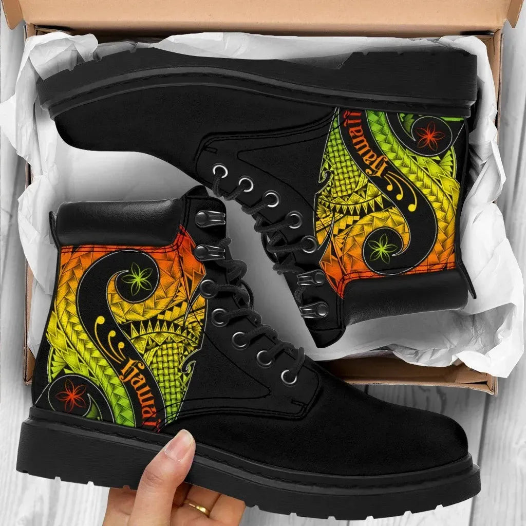 Hawaii All Season Boots Hawaii Polynesian Decorative Patterns