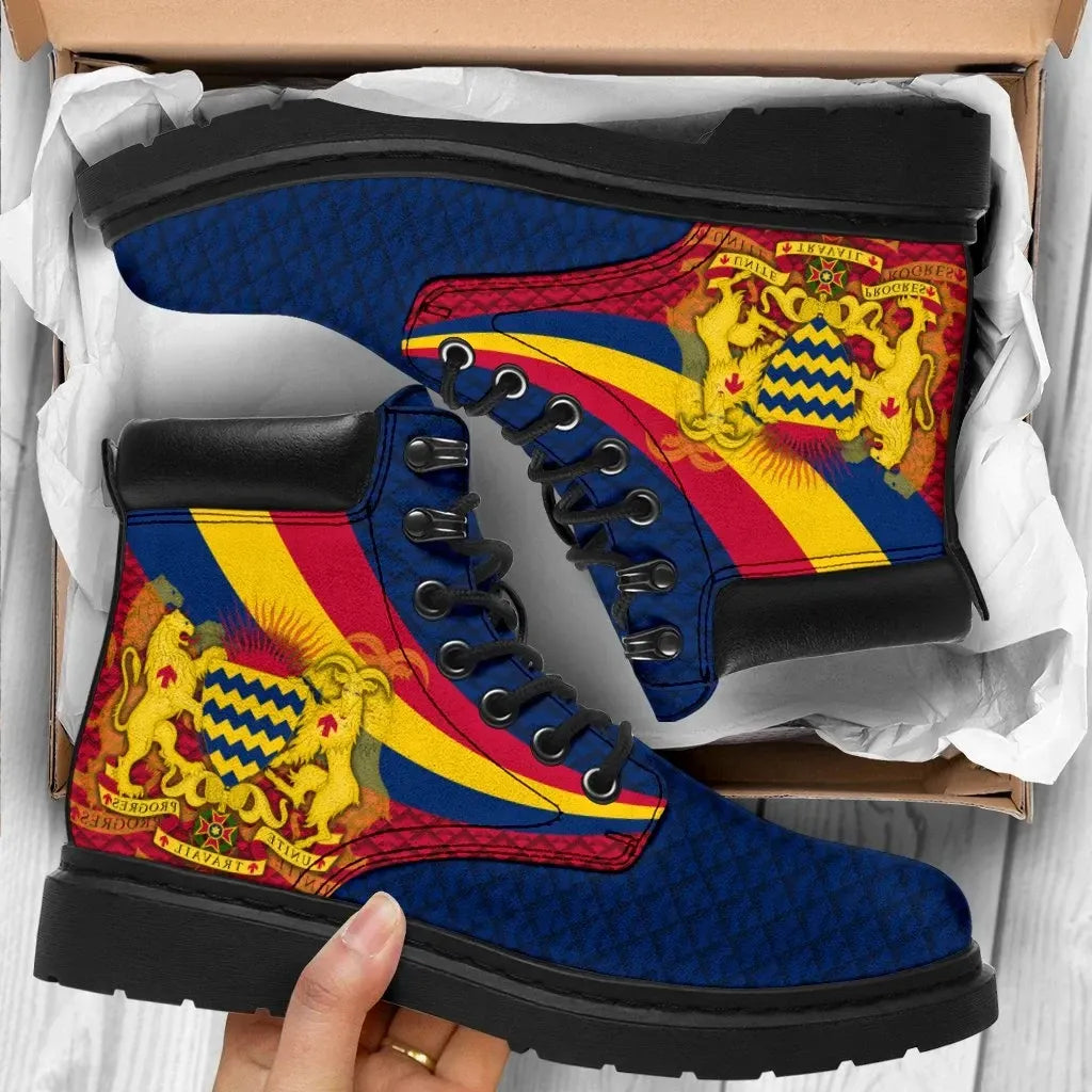 Chad All Season Boots Chad Coat Of Arms and Flag Color