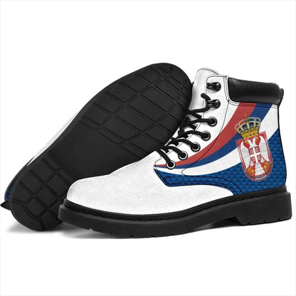 Serbia All Season Boots Serbia Flag (Blue)