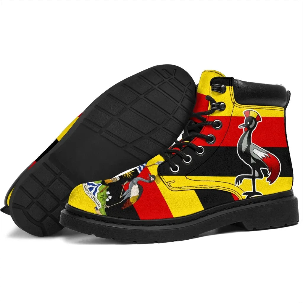 Uganda Pride All Season Boots Uganda Flag with Grey Crowned Crane