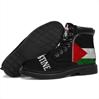 Palestine Flag All Season Boots Coat Of Arms