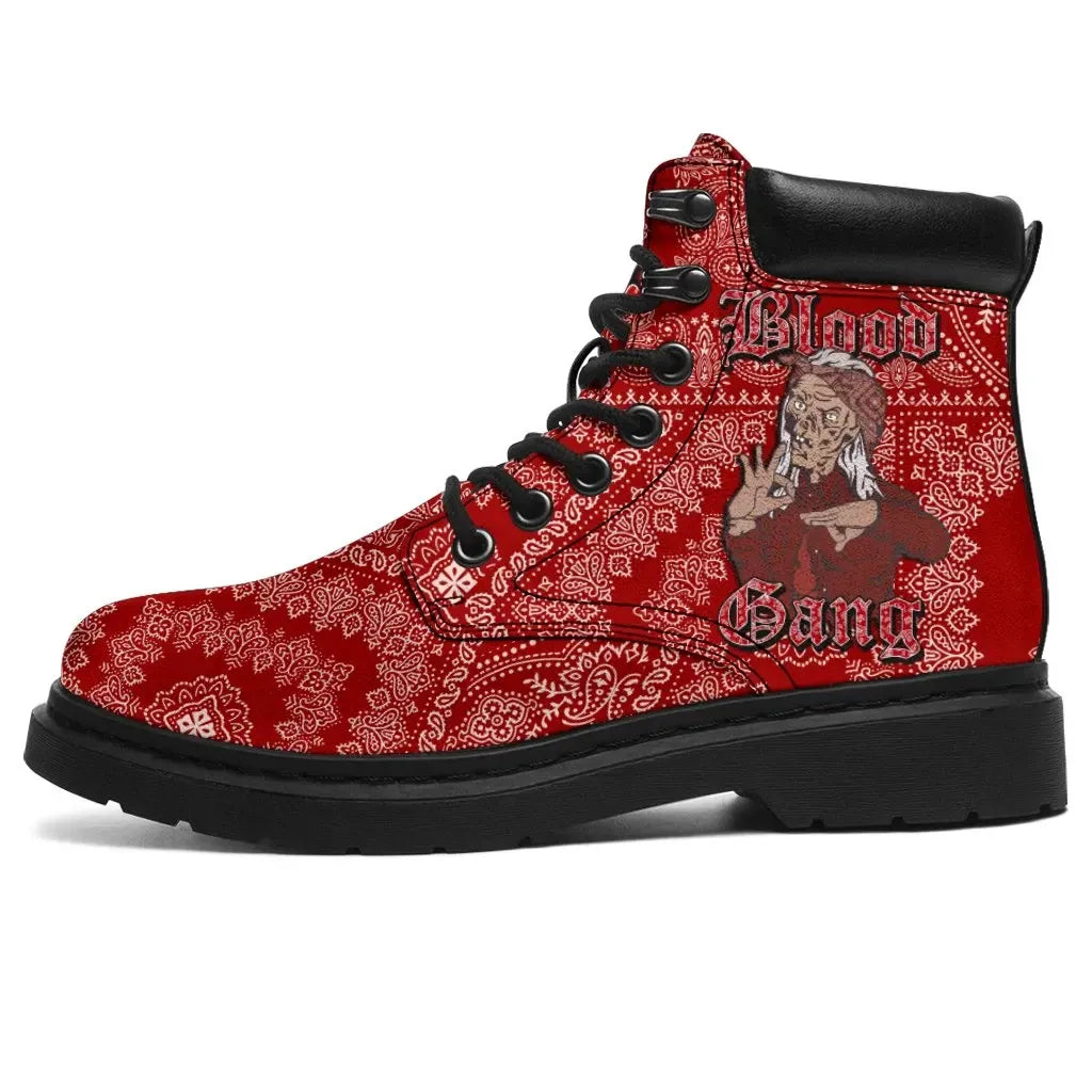Blood Gang All Season Boots Red Paisley