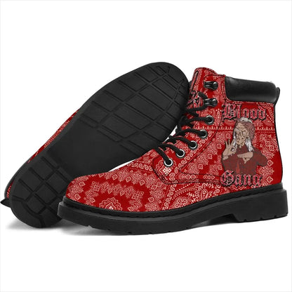 Blood Gang All Season Boots Red Paisley