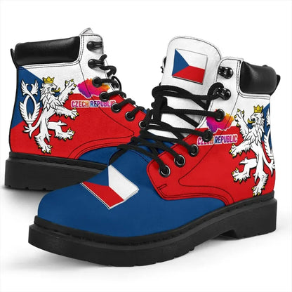 Czech Republic All season Boots Silver Double Tailed Rampant Lion