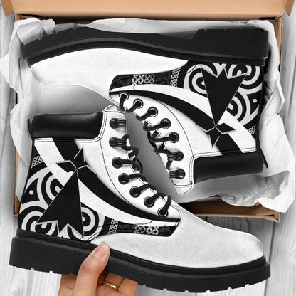 Celtic All Season Boots Brittany Flag With Celtic Patterns