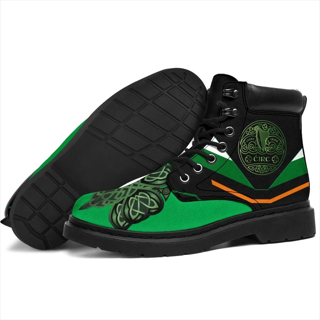 Celtic All Over Print All Season Boots Irish Shamrock With Celtic Patterns
