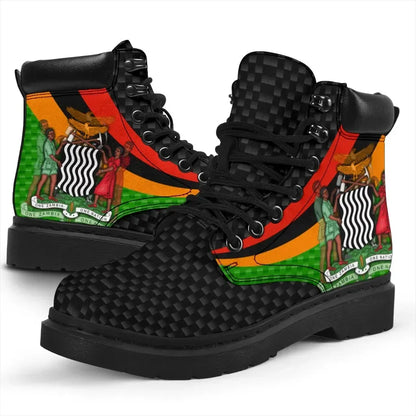 Zambia All Season Boots Zambia Flag and Coat Of Arms