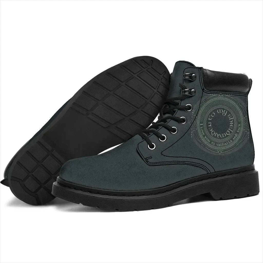 To My Shieldmaiden All Season Boots Valhalla and Black