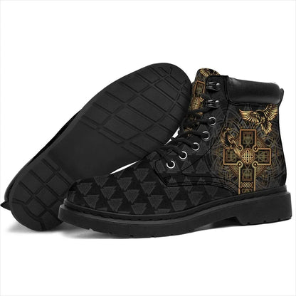 Viking Odin's Celtic Raven Tattoo All Season Boots