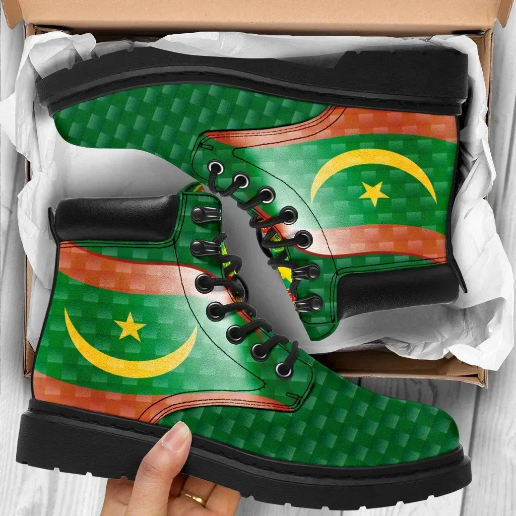 Mauritania All Season Boots Mauritania Flag and Coat Of Arms