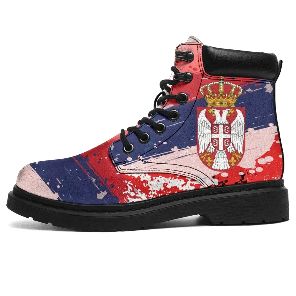Serbia All Season Boots Serbia National Flag and Emblem