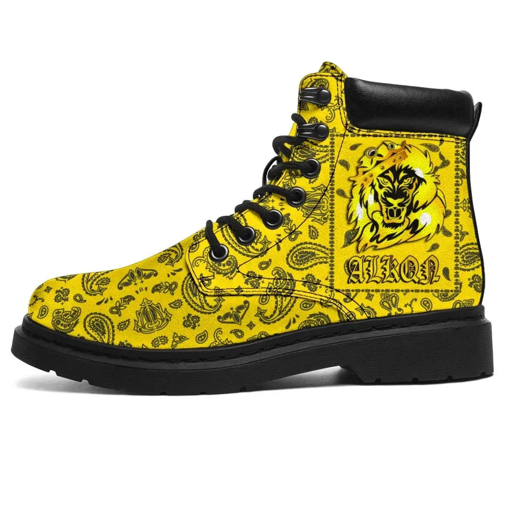Latin Kings Lion All Season Boots Yellow Bandana