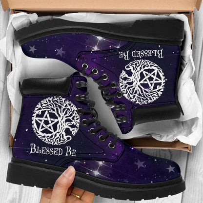 Celtic Wicca All Season Boots Pentagram With Tree Of Life