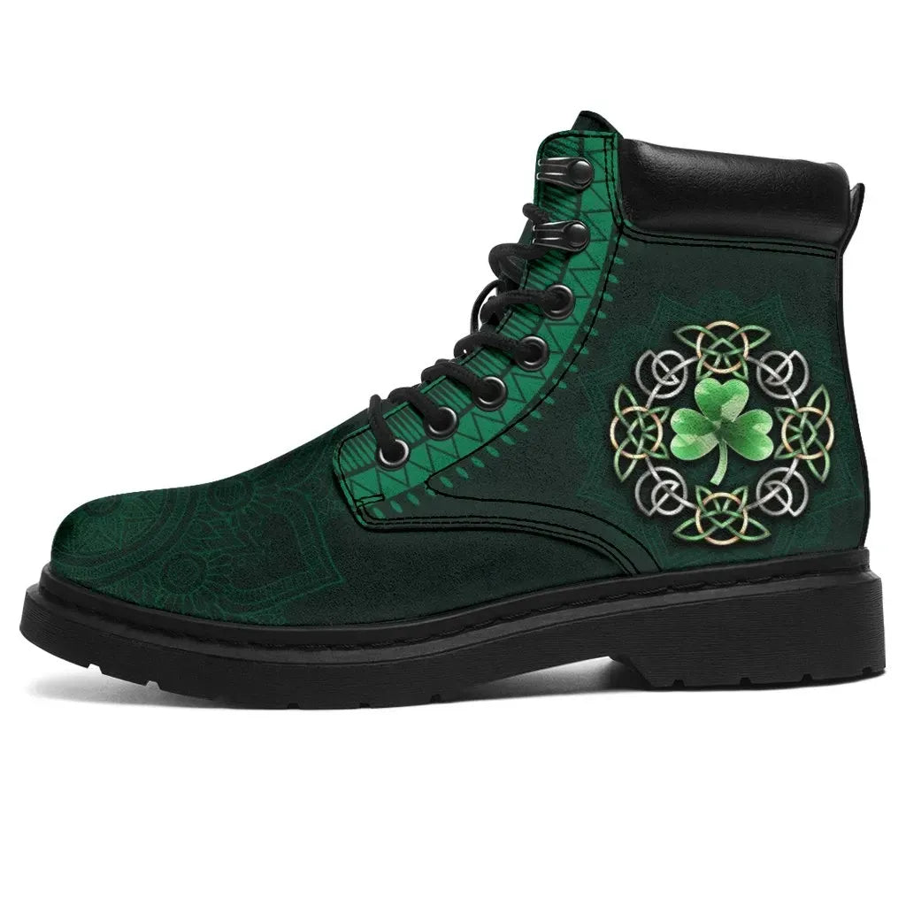 Ireland All Season Boots Celtic Knot Mandala with Irish Shamrock