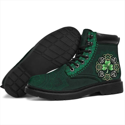 Ireland All Season Boots Celtic Knot Mandala with Irish Shamrock