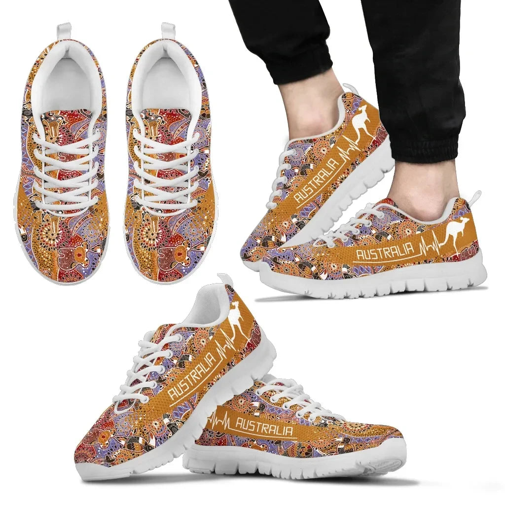 Australia Heartbeat Sneakers Aboriginal Pattern