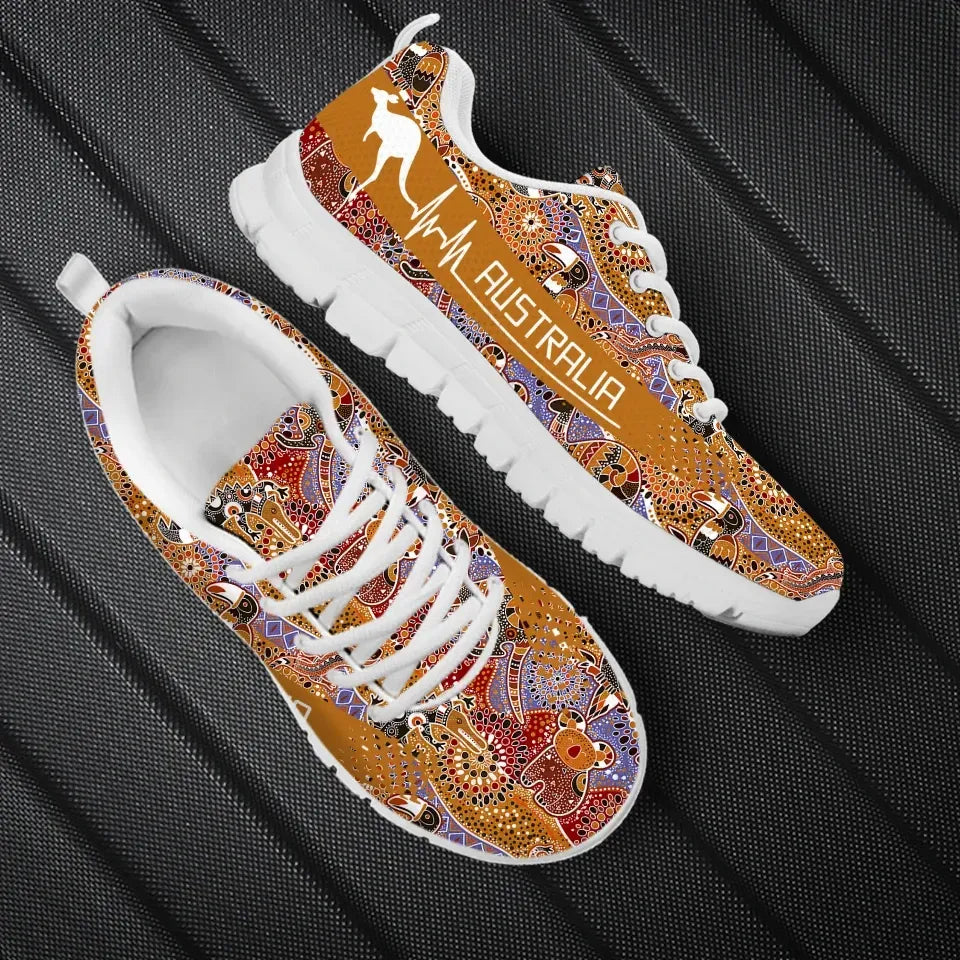Australia Heartbeat Sneakers Aboriginal Pattern