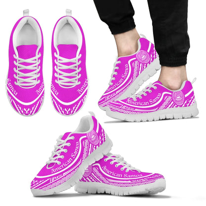 American Samoa Wave Sneakers White Pink Color