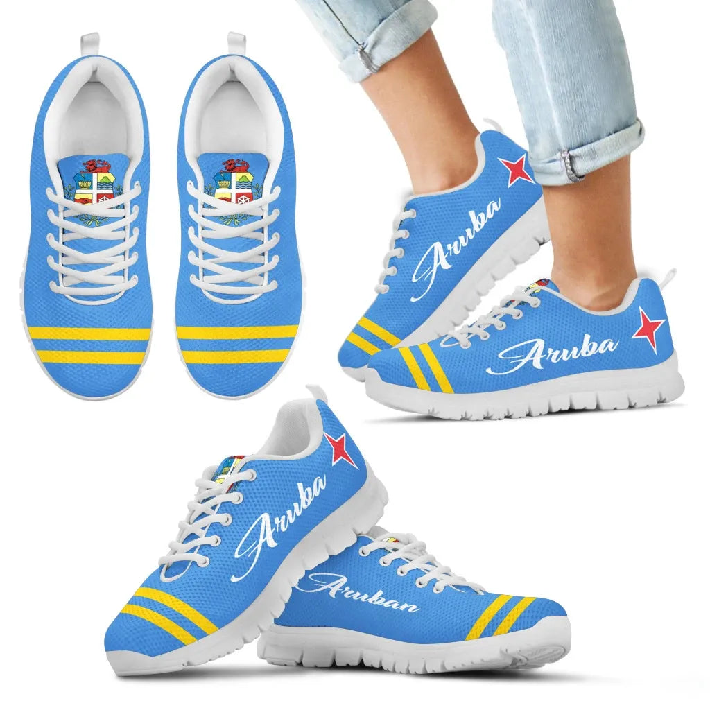 Aruba Sneakers Aruban Shoes Flag And Coat Of Arms Kid