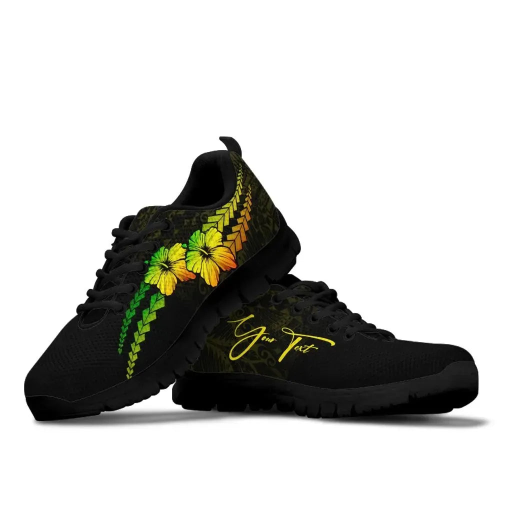 Custom Polynesian Sneakers Hibiscus Personal Signature Reggae