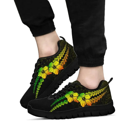 Custom Polynesian Sneakers Hibiscus Personal Signature Reggae