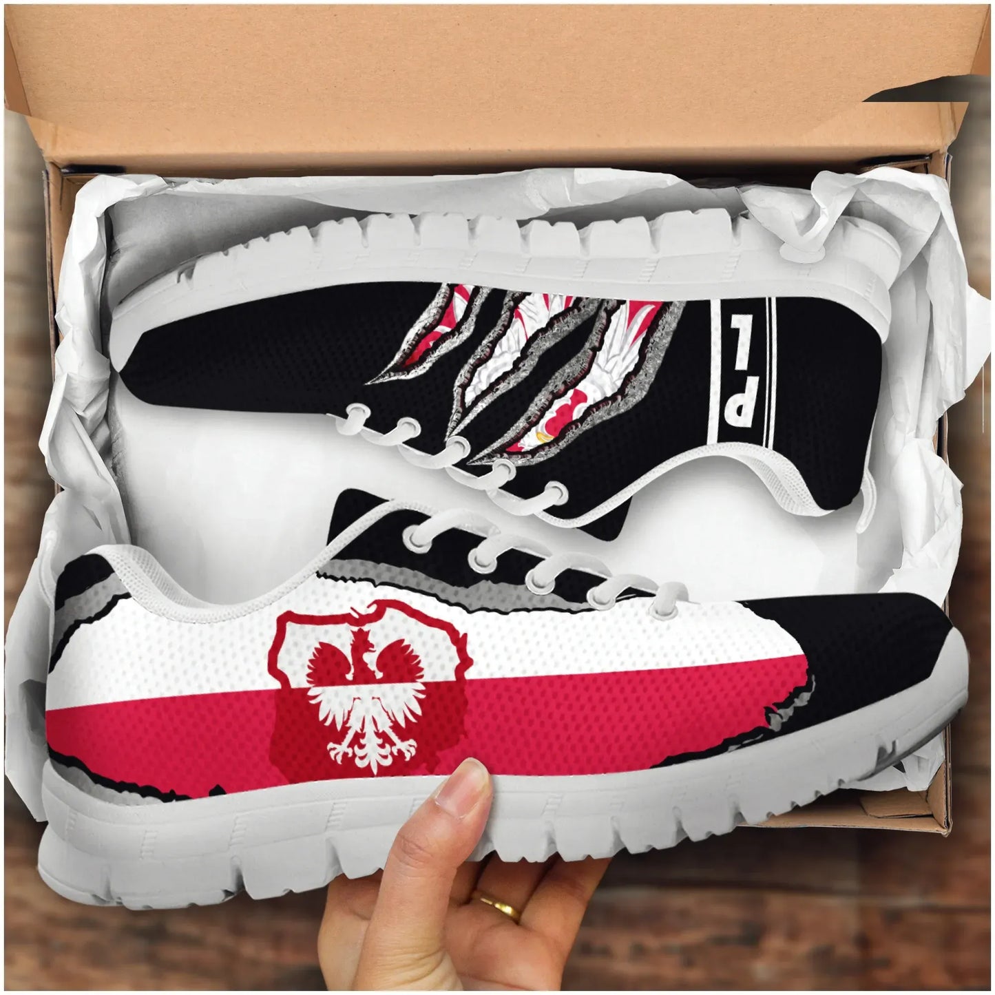 Polska Poland Sneakers Adamantium With Flag