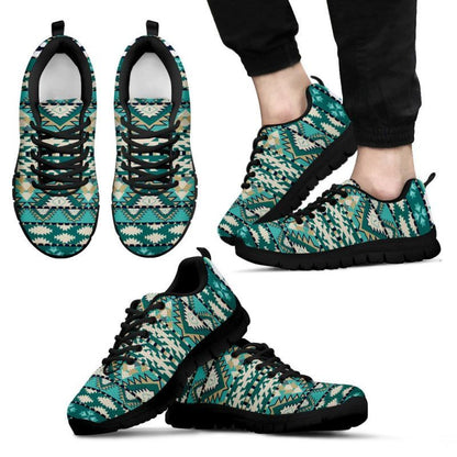 Aztec Green Pattern Men's / Women's Sneakers Shoes Th7
