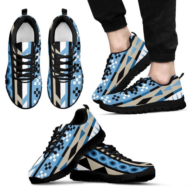 Aztec Blue Pattern Men's / Women's Sneakers Shoes Th7