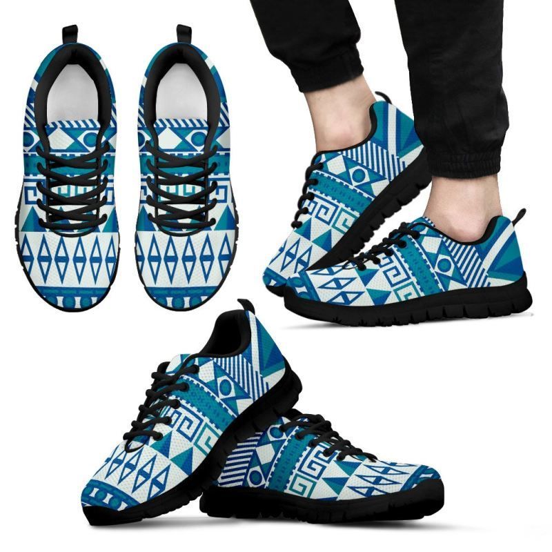 Aztec Seamless Blue Pattern Men's / Women's Sneakers Shoes Th7