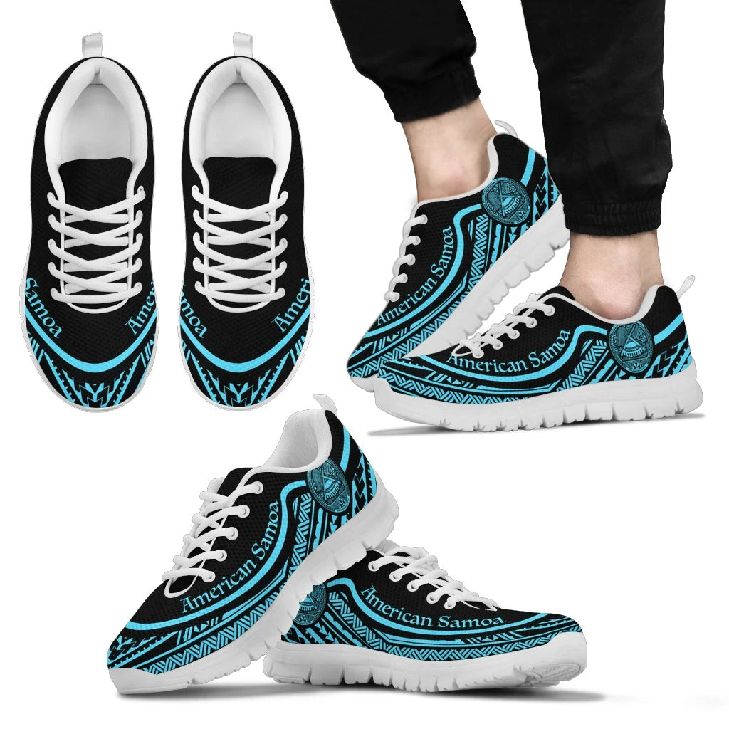 American Samoa Wave Sneakers Blue Color