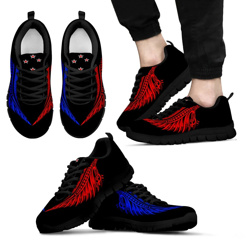 Aotearoa New Zealand Red & Blue Maori Fern Sneakers