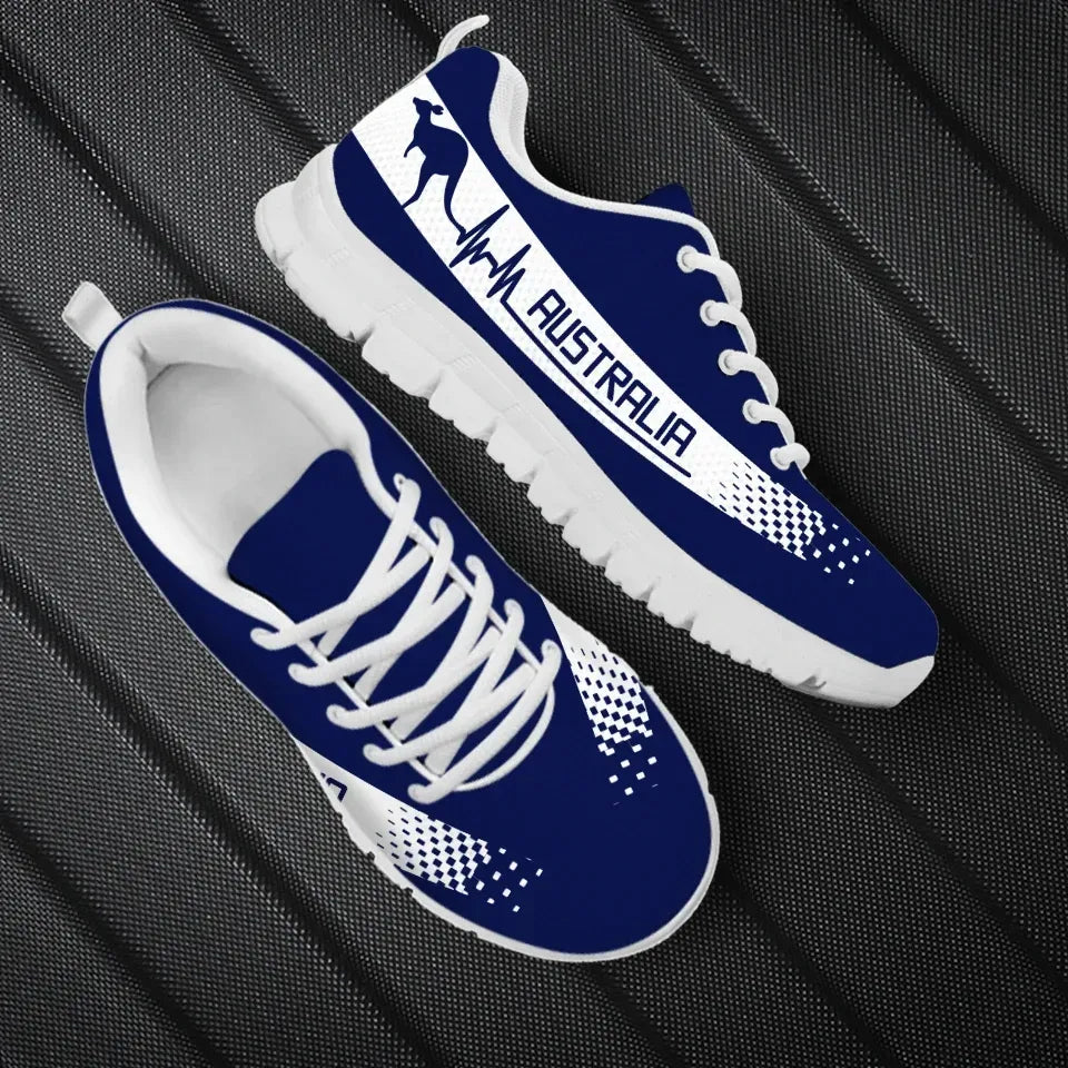 Australia Heartbeat Sneakers Kangaroo Blue Color