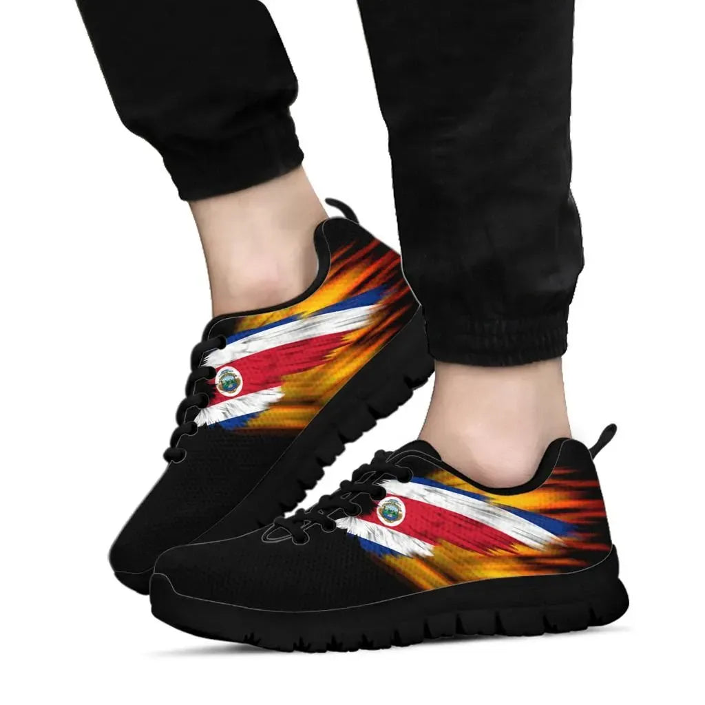 Costa Rica Sneakers Fire Wings and Flag 8