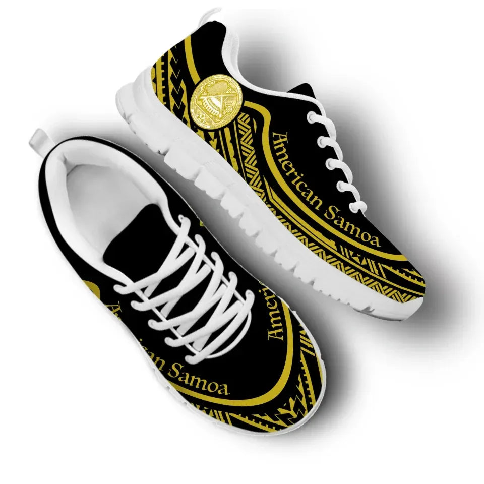 American Samoa Wave Sneakers Gold Color