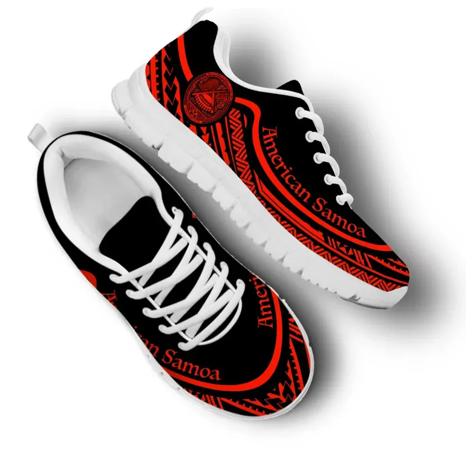 American Samoa Wave Sneakers Red Color