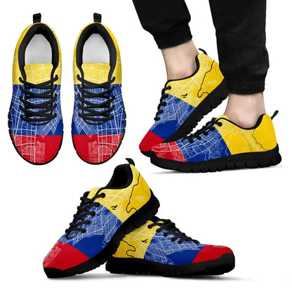 Colombia Unique Map On Flag Men's / Women's Sneakers Shoes Nn9