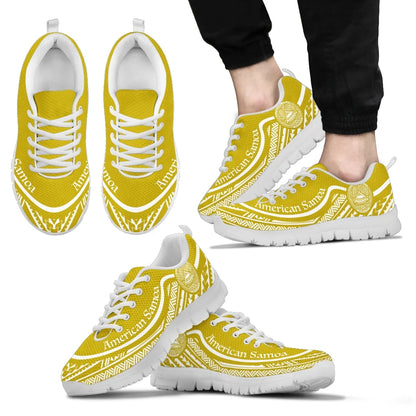 American Samoa Wave Sneakers White Gold Color