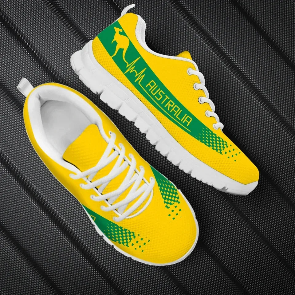 Australia Heartbeat Sneakers Kangaroo Gold Color