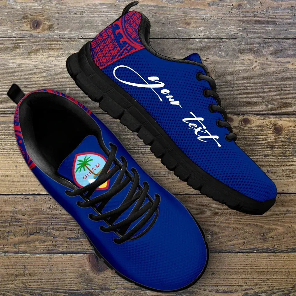 Custom Guam Sneakers Polynesian Flag Personal Signature