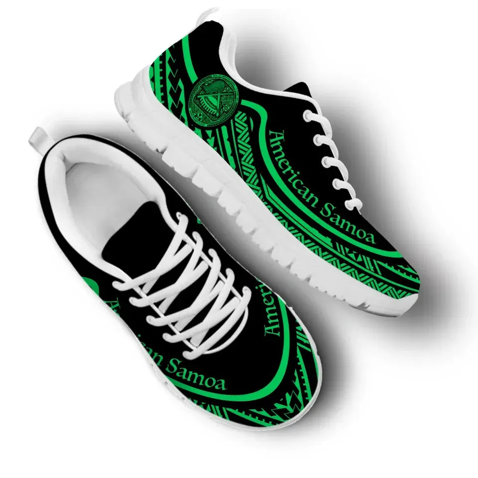 American Samoa Wave Sneakers Green Color