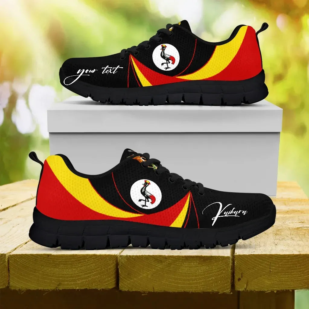 Custom Uganda Sneakers, Uganda Strong Flag Personalize Signature