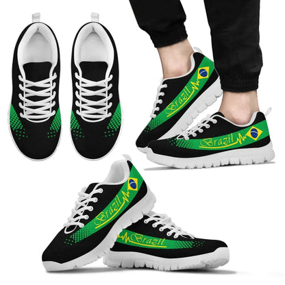 Brazil Heartbeat Sneakers Nation Flag Color
