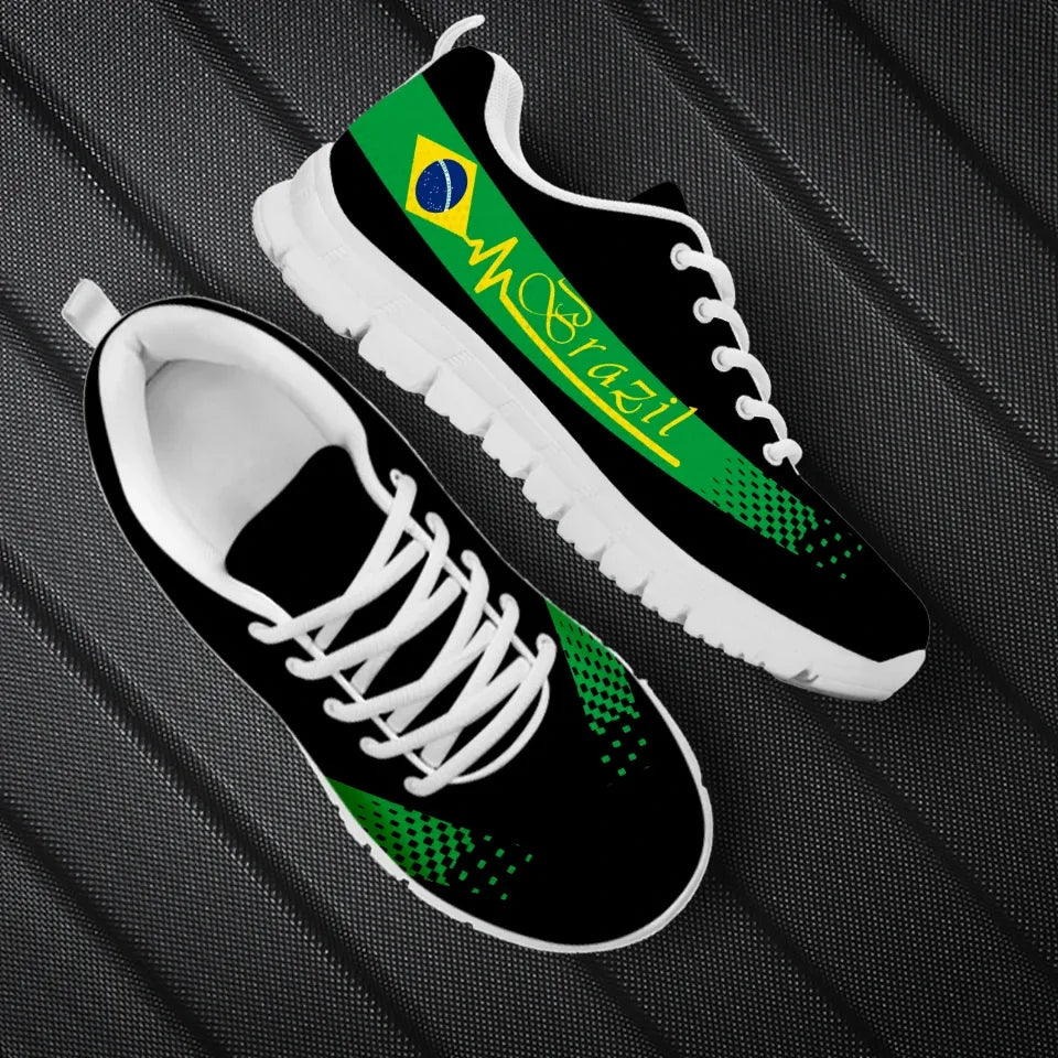 Brazil Heartbeat Sneakers Nation Flag Color